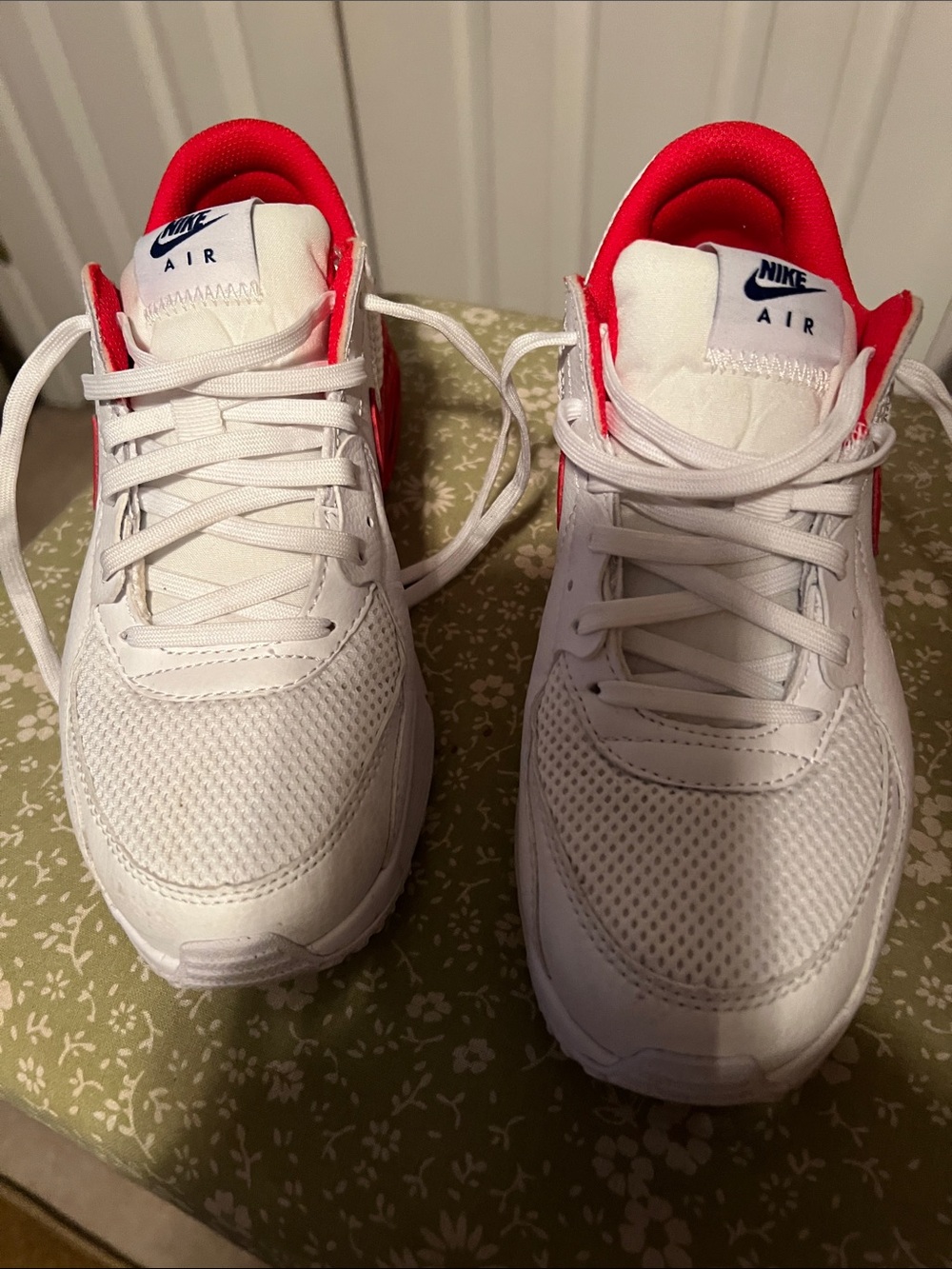Nike White Sneakers with Red Inner Lining